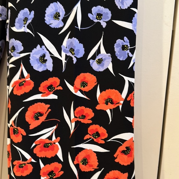 Ann Taylor wide leg high rise floral pants poppy print size 4 - Picture 4 of 14